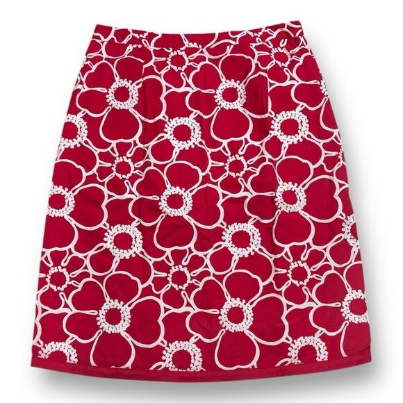 Boden Women's Size 4 Pink Floral Pencil Skirt Long Casual Lined - Picture 1 of 9